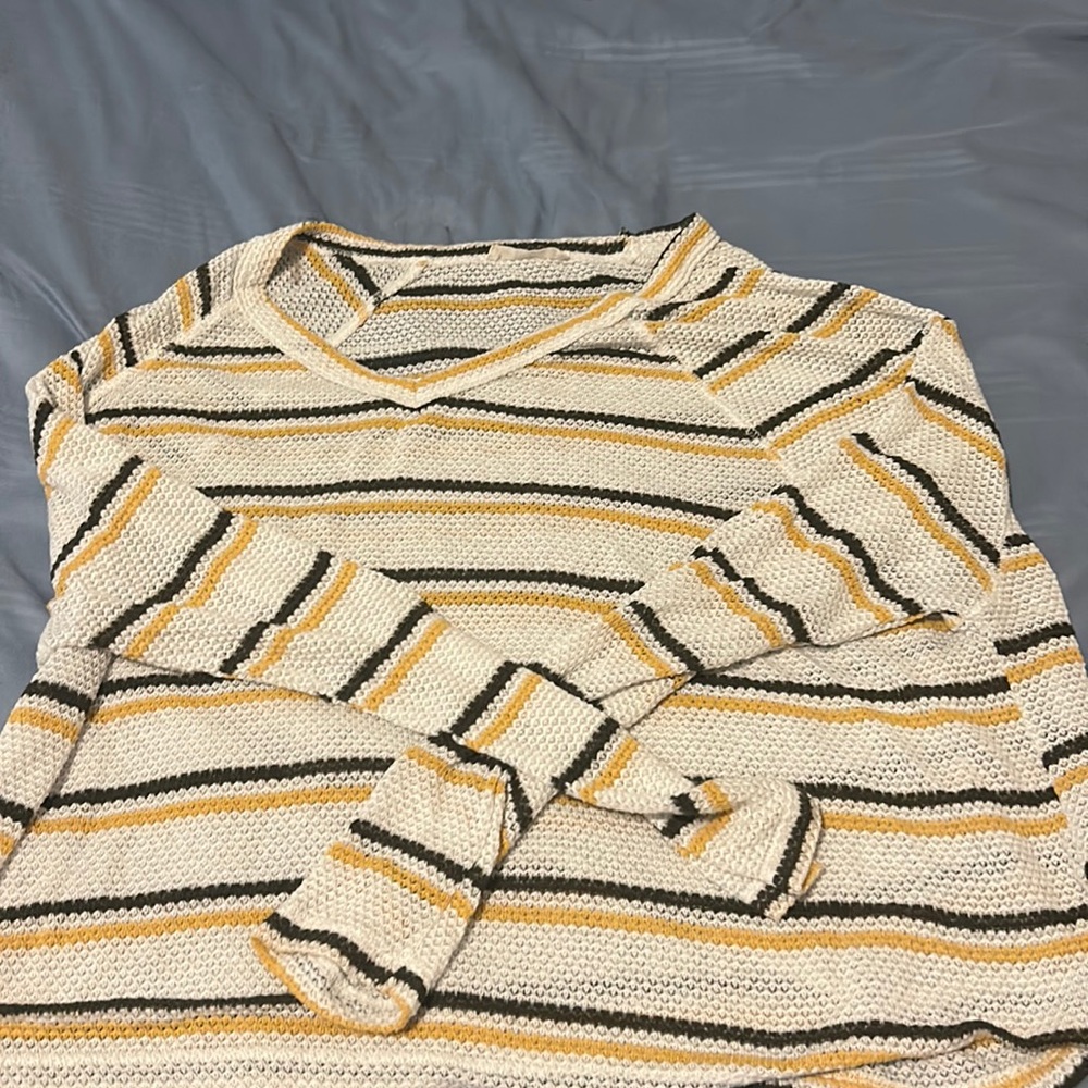 Striped Mesh Sweater